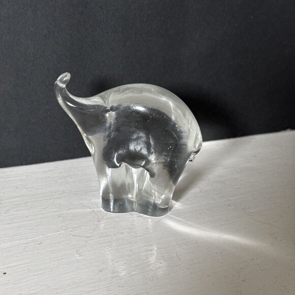 Crystal Clear Trunk Up Elephant Figurine Collectible Elephant Lovers - Picture 1 of 10